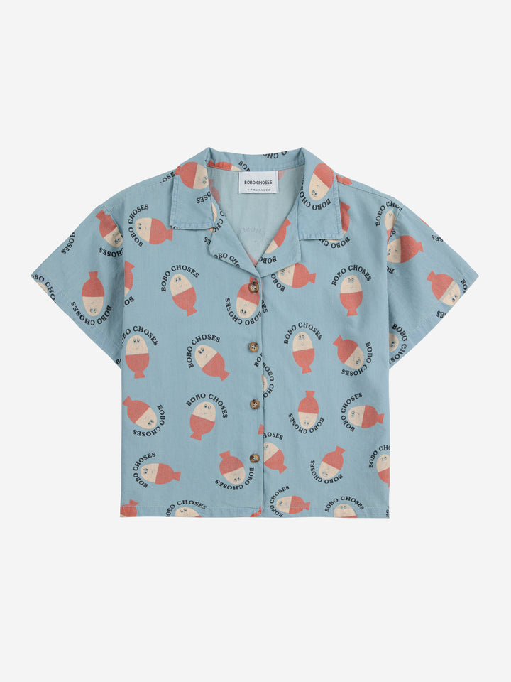 Bobo Choses - Morning Egg all over light denim shirt