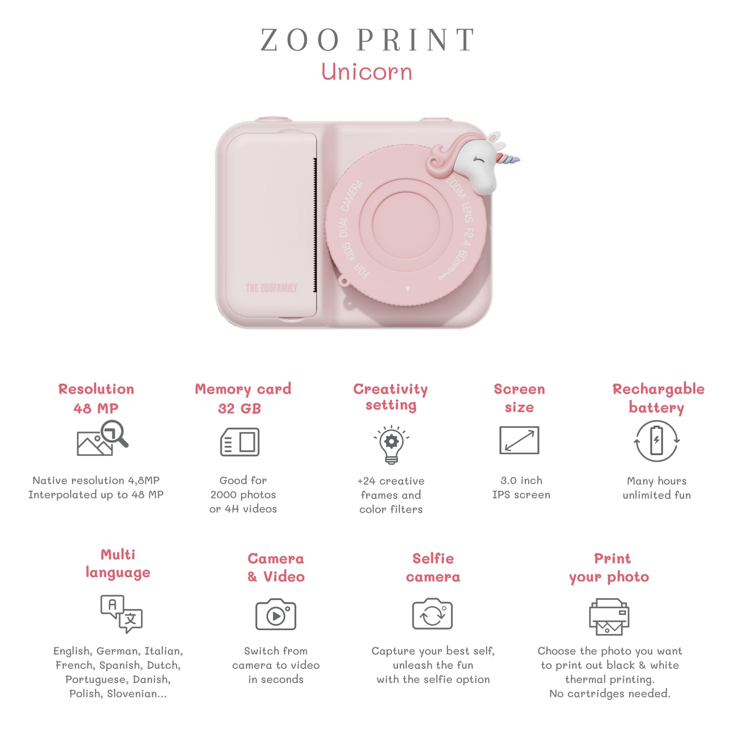 Zoo print - unicorn