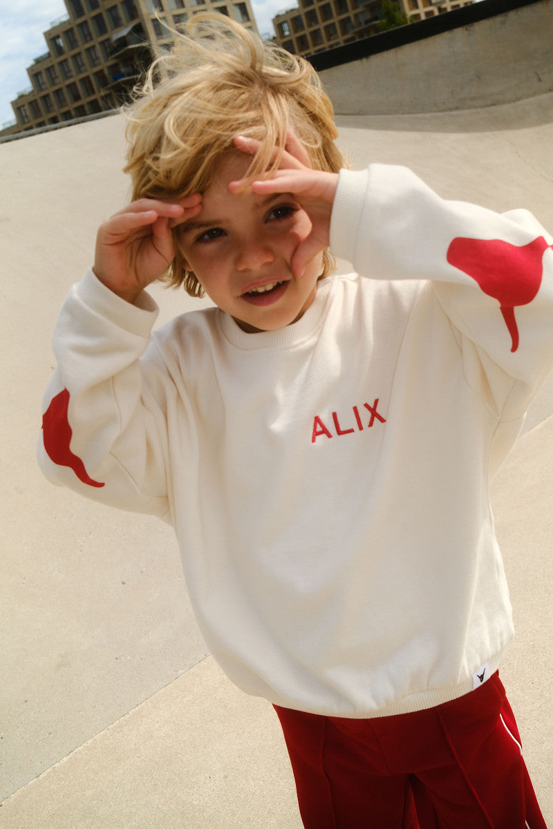 KIDS KNITTED BULL SLEEVE SWEATER