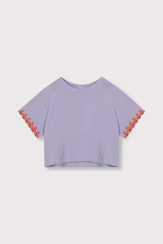 KIDS EMBROIDERED SLEEVES TOP