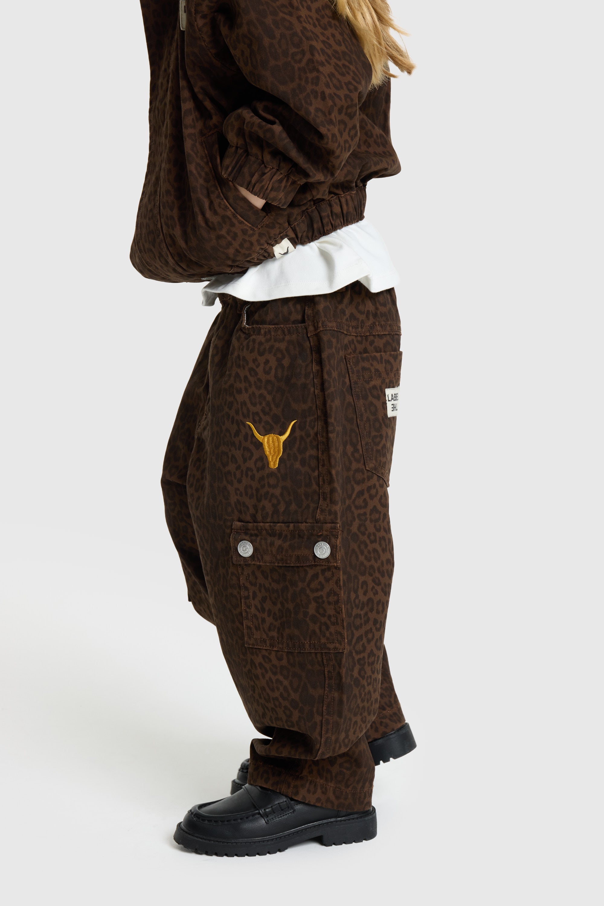 Leopard cargo pants