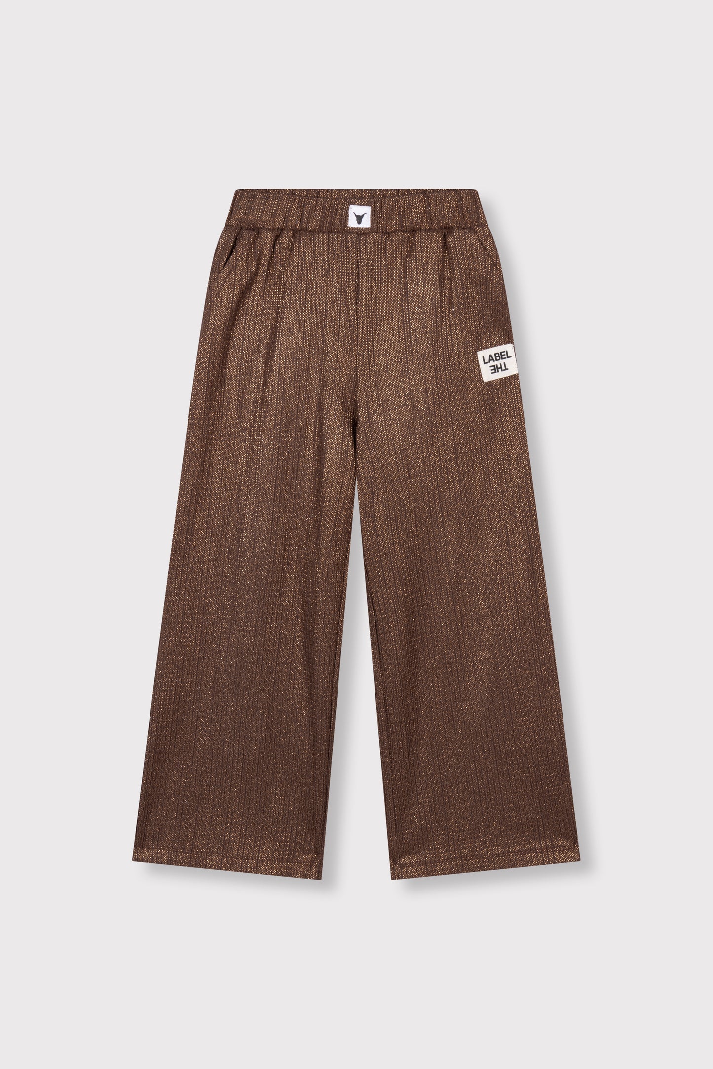 shiny wide leg pants