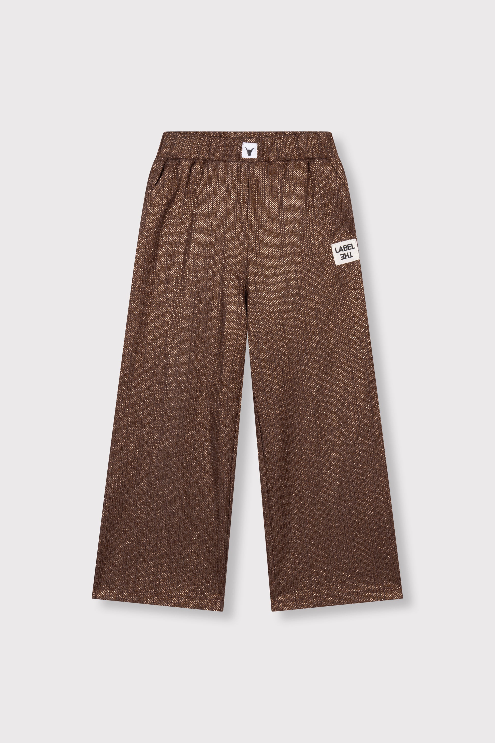 shiny wide leg pants