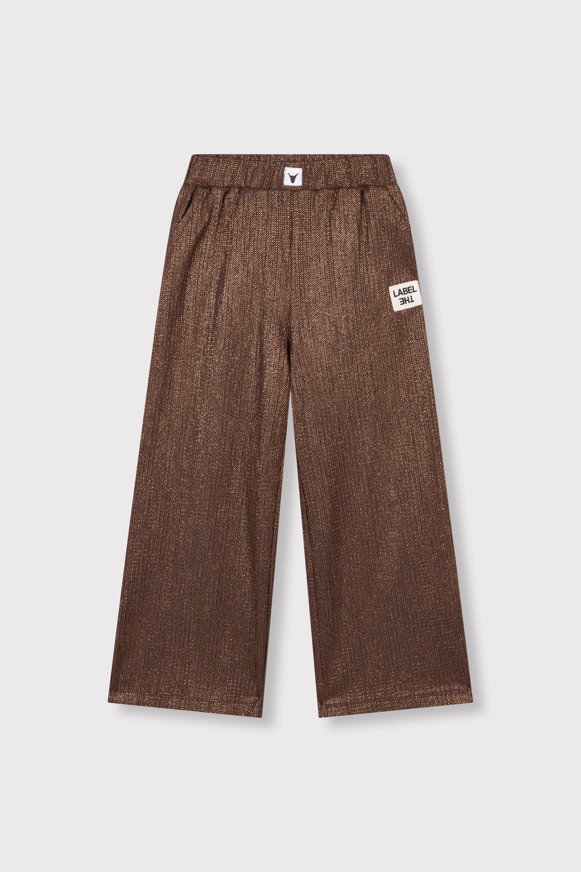 shiny wide leg pants