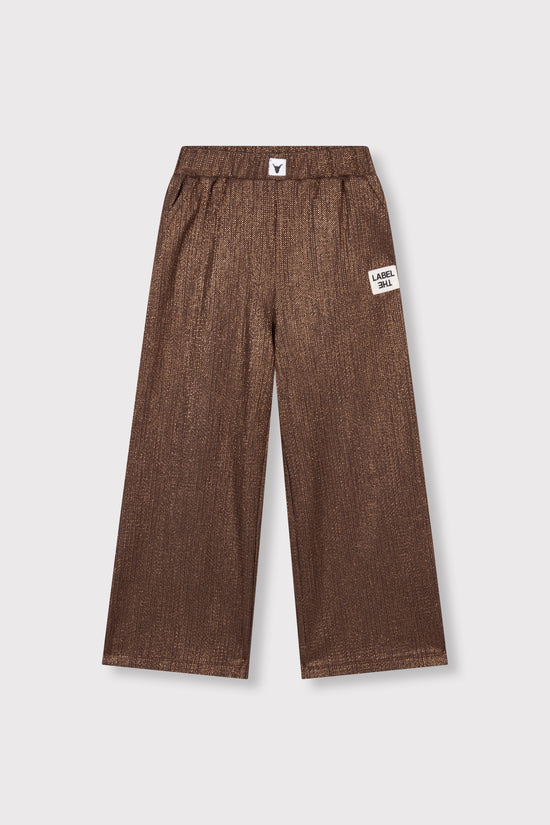 shiny wide leg pants