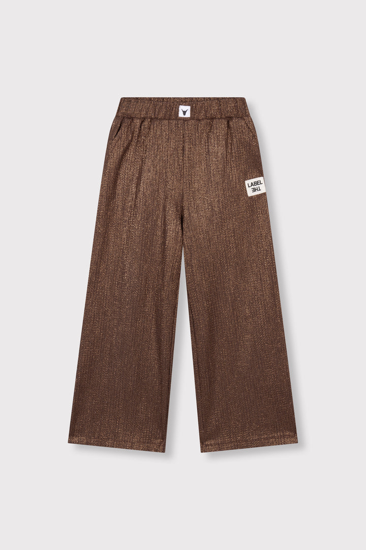 shiny wide leg pants