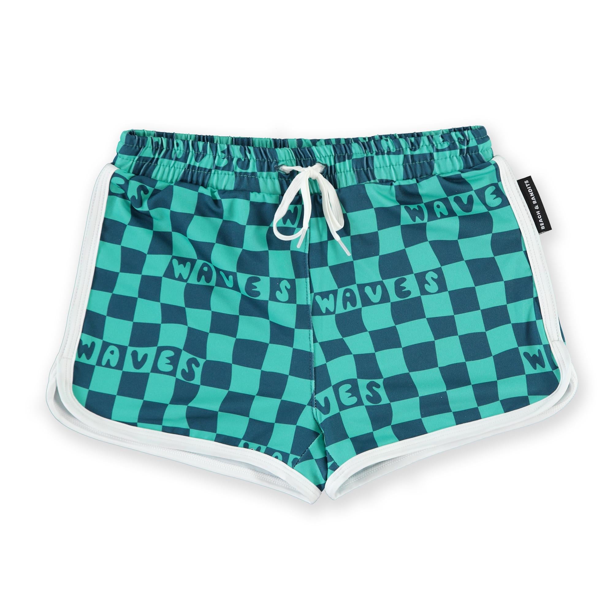 CHECKERED WAVES SWIM TRUNK