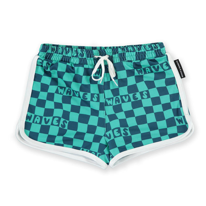 CHECKERED WAVES SWIM TRUNK