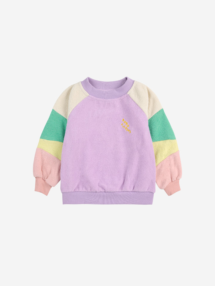 Bobo Choses - Lila Color Block terry cloth sweatshirt
