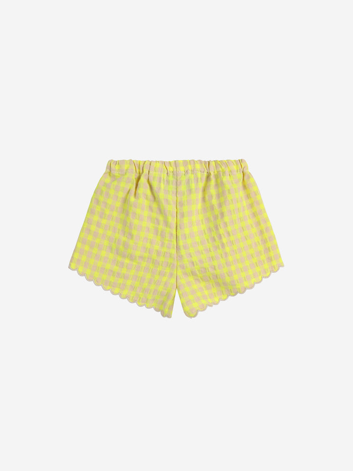 Bobo Choses - Vichy ruffle woven shorts