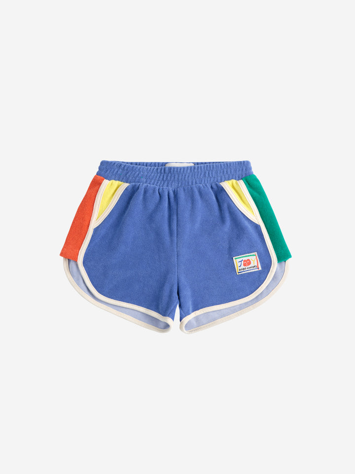 Bobo Choses - Smiling color block terry cloth shorts