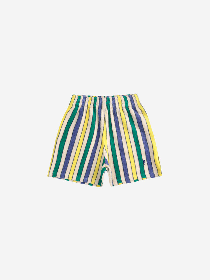 Bobo Choses - Multicolor Stripes terry cloth bermuda shorts