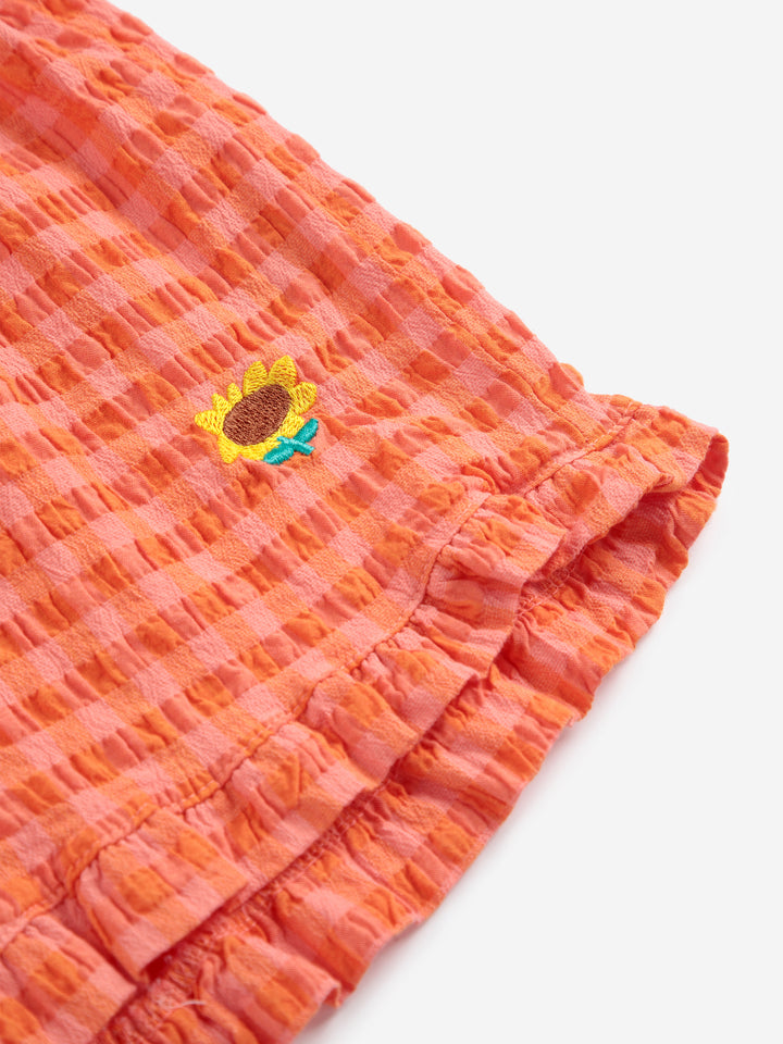 Bobo Choses - Vichy ruffle woven shorts