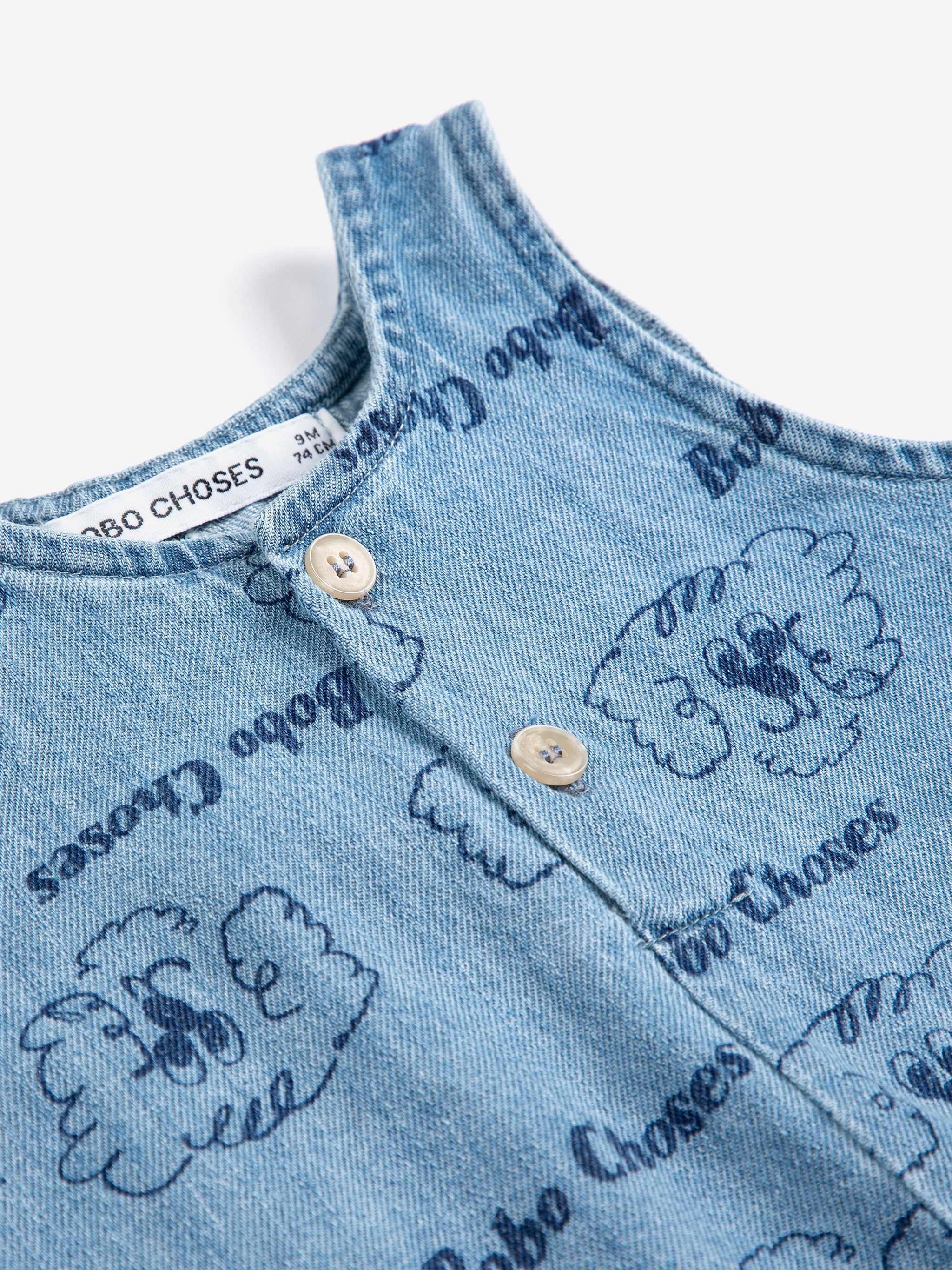 Pickles The Dog all over denim playsuit