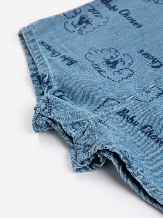 Pickles The Dog all over denim playsuit