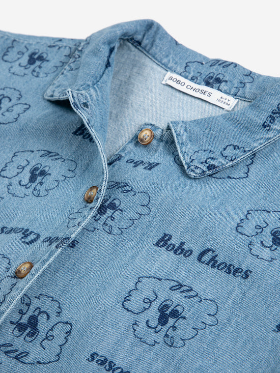 Pickle The Dog all over denim shirt