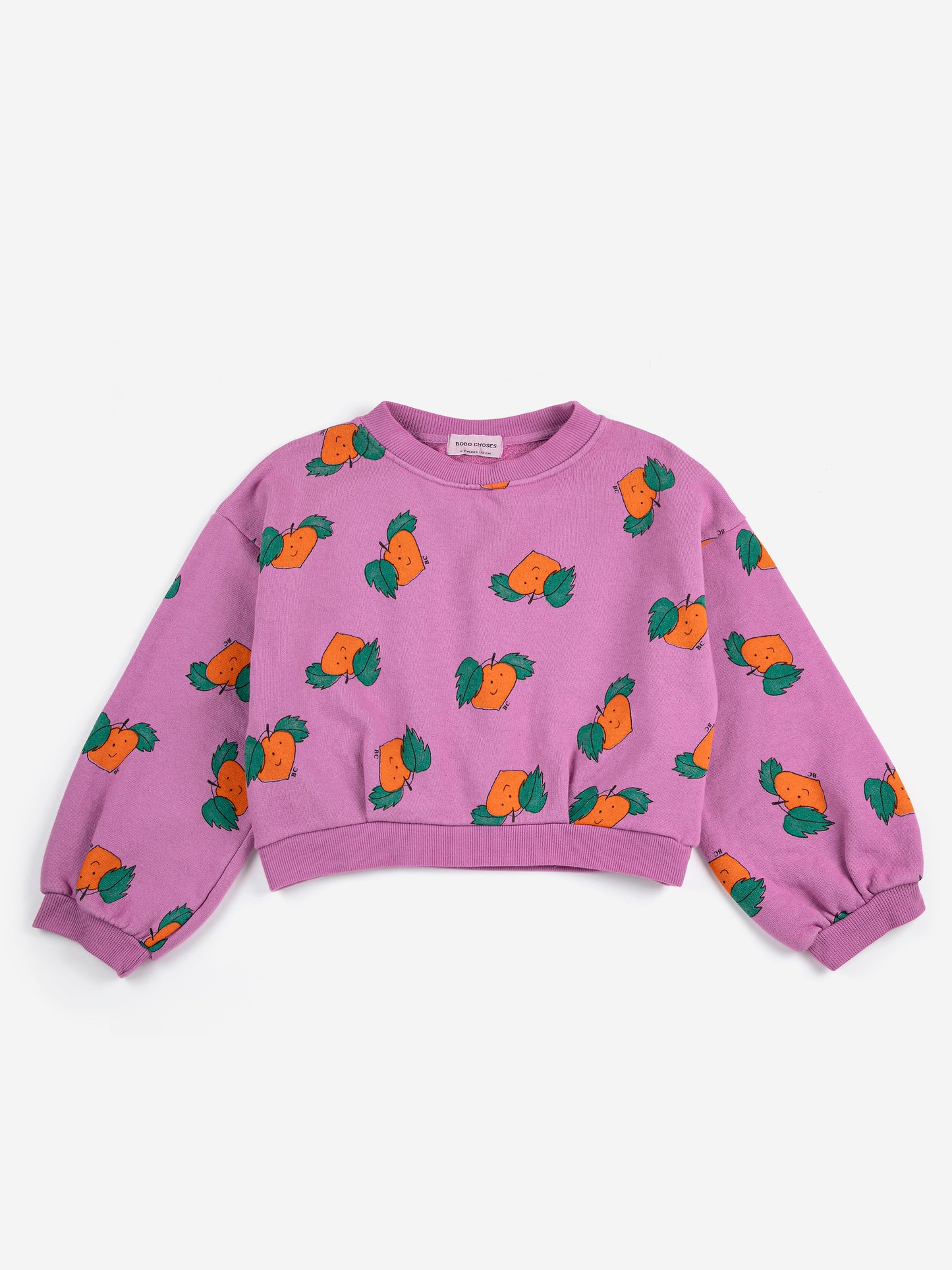 Tangerine all over cropped sweatshirt