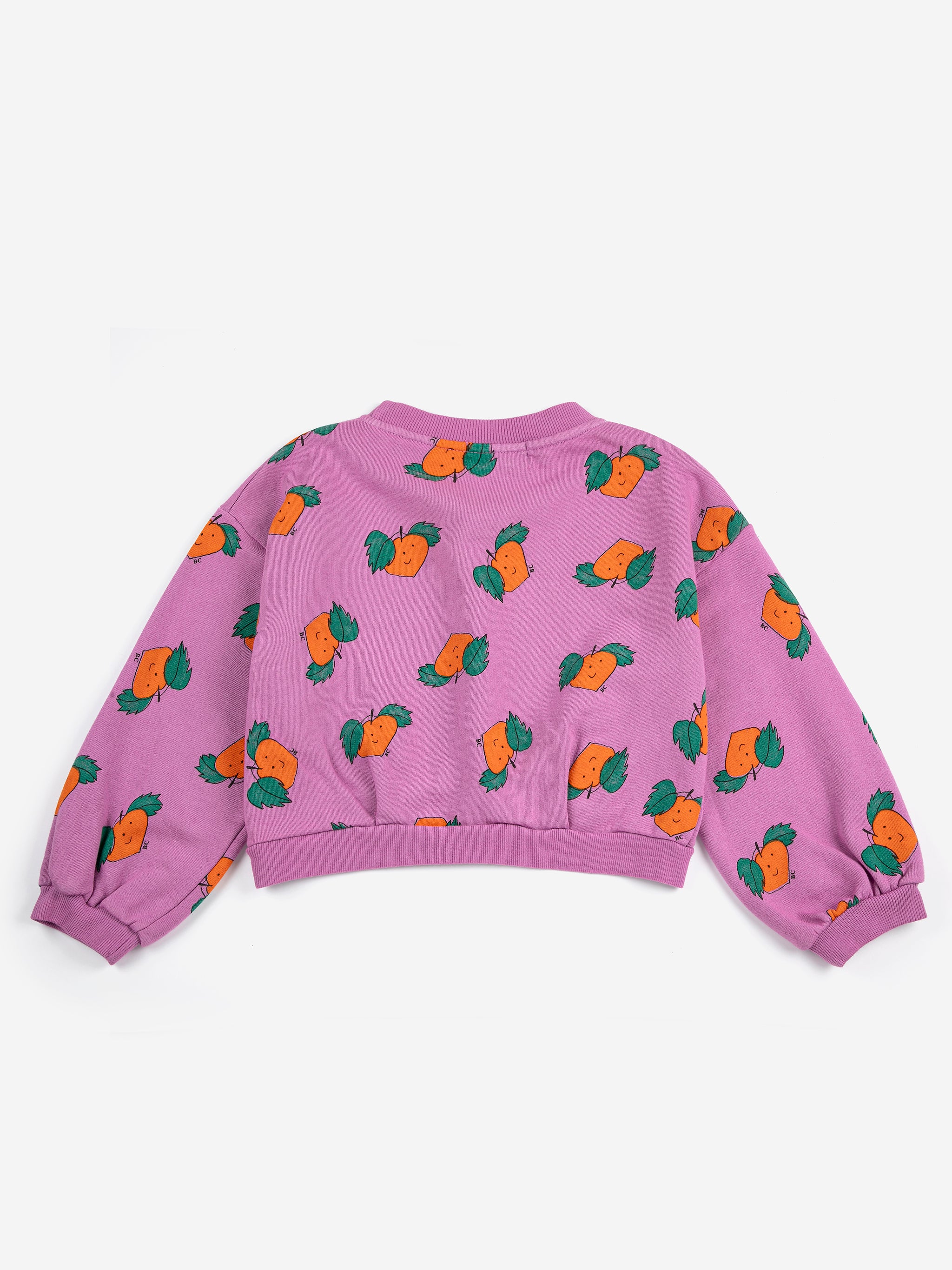 Tangerine all over cropped sweatshirt