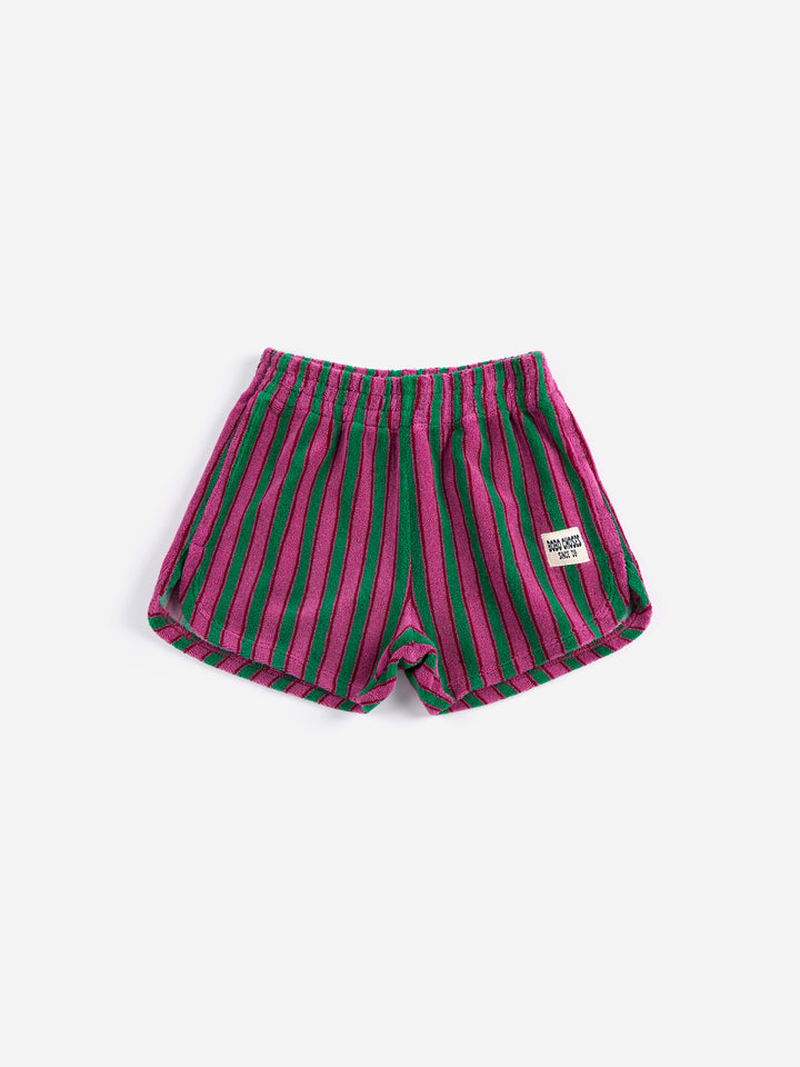 Striped terry cloth shorts