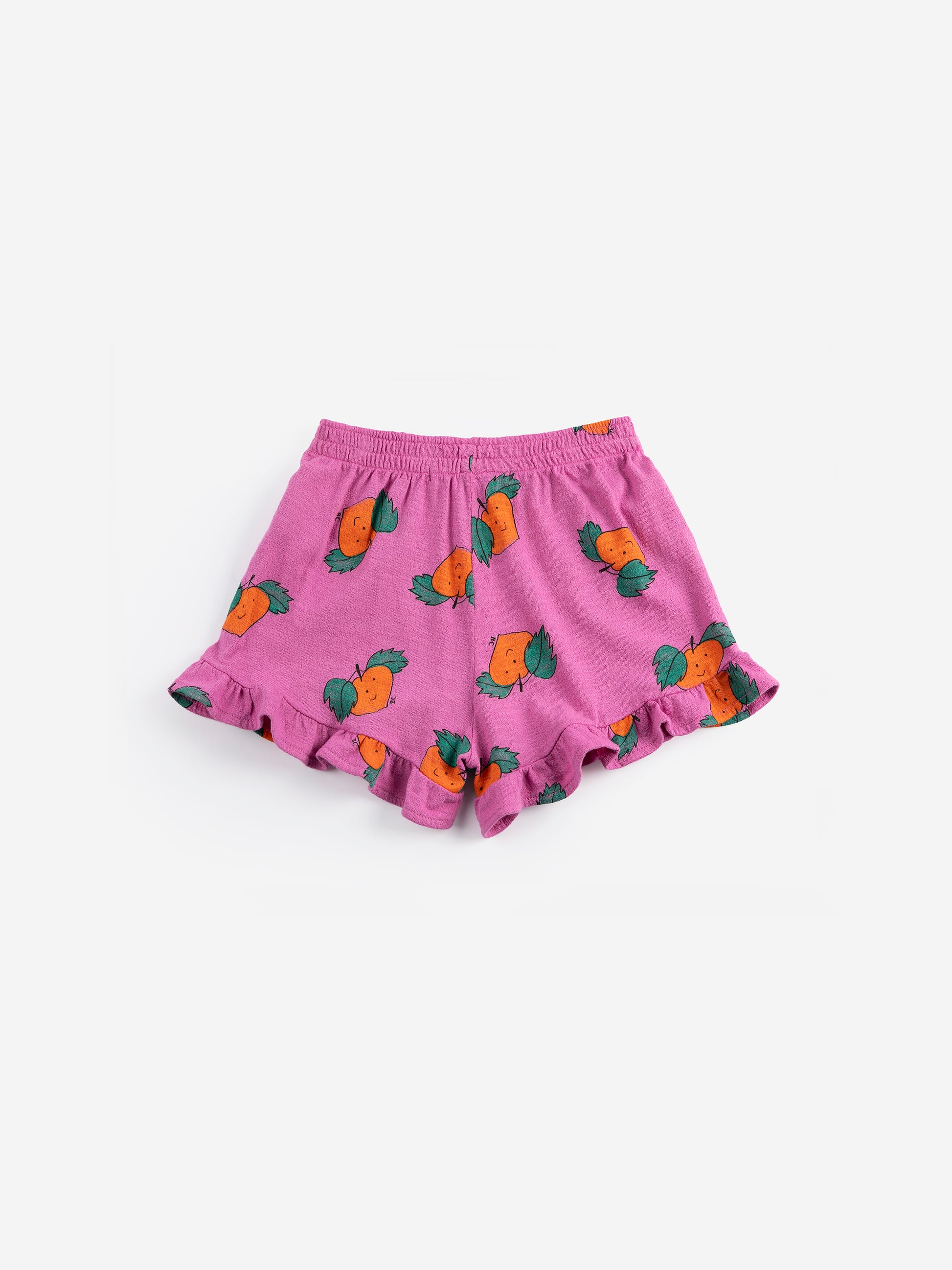 Tangerine all over ruffled shorts