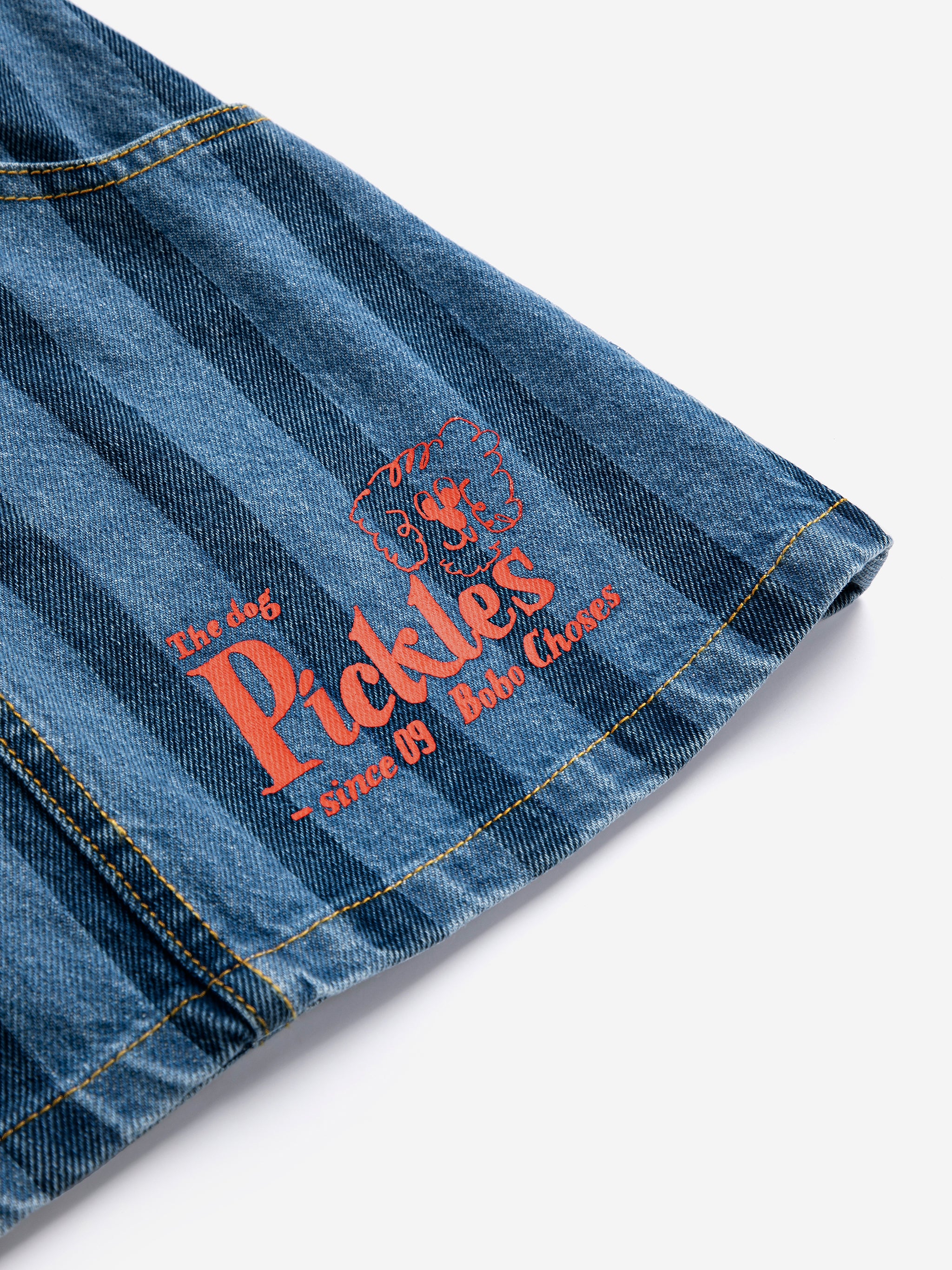 Pickles The Dog Striped denim skirt