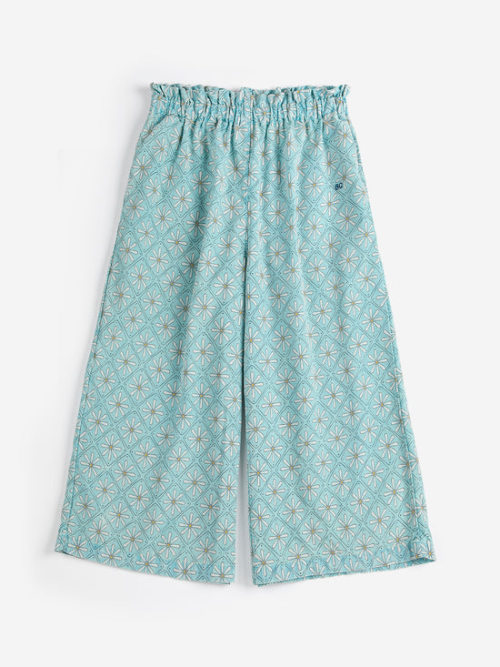 Daisy Mosaic all over woven culotte pants
