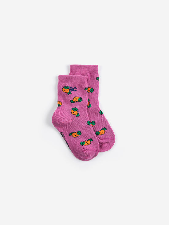 Tangerine all over short socks