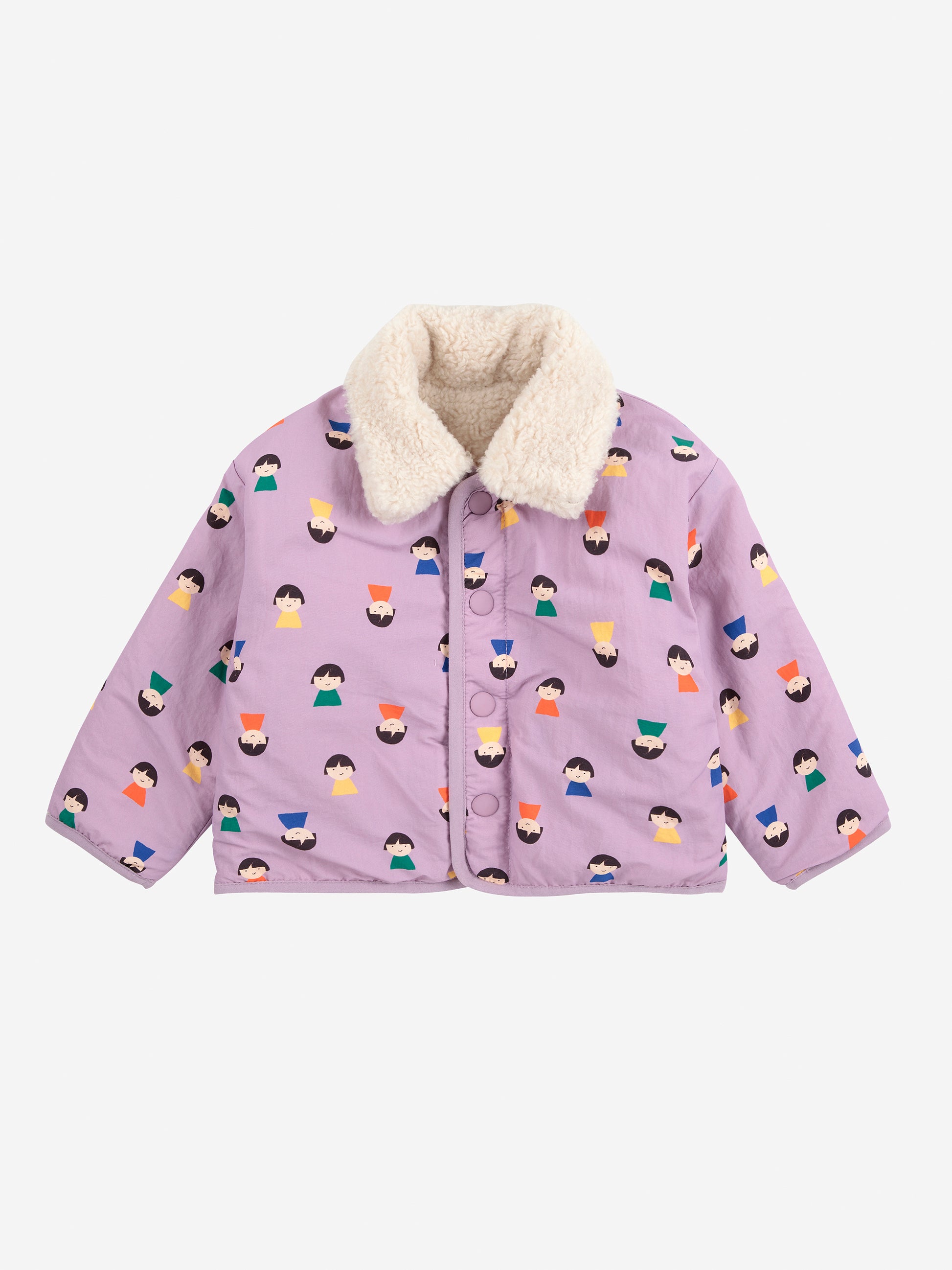 Game Pawns all over reversible sheepskin jacket
