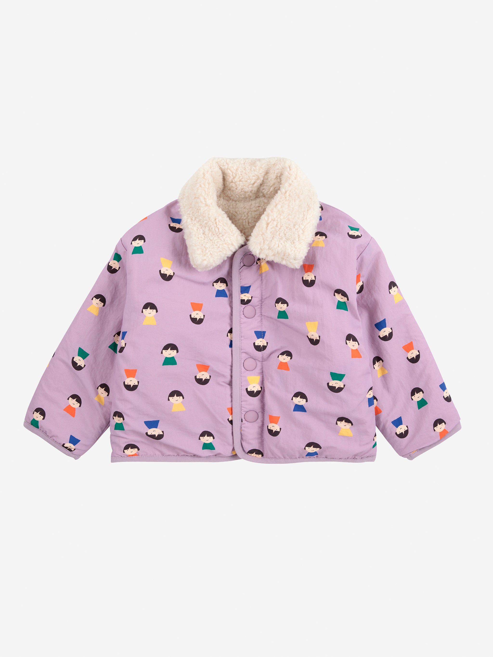 Game Pawns all over reversible sheepskin jacket