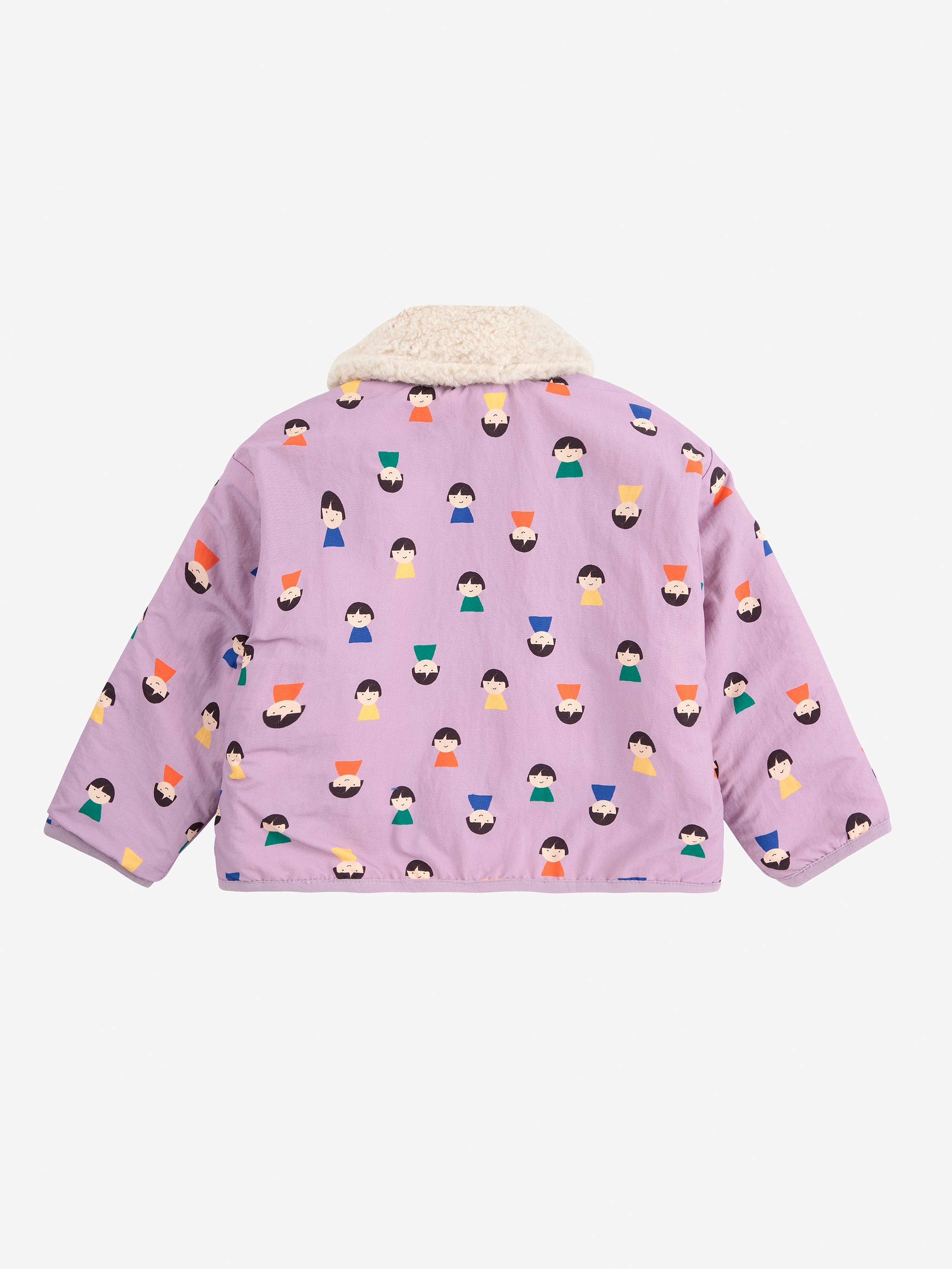 Game Pawns all over reversible sheepskin jacket