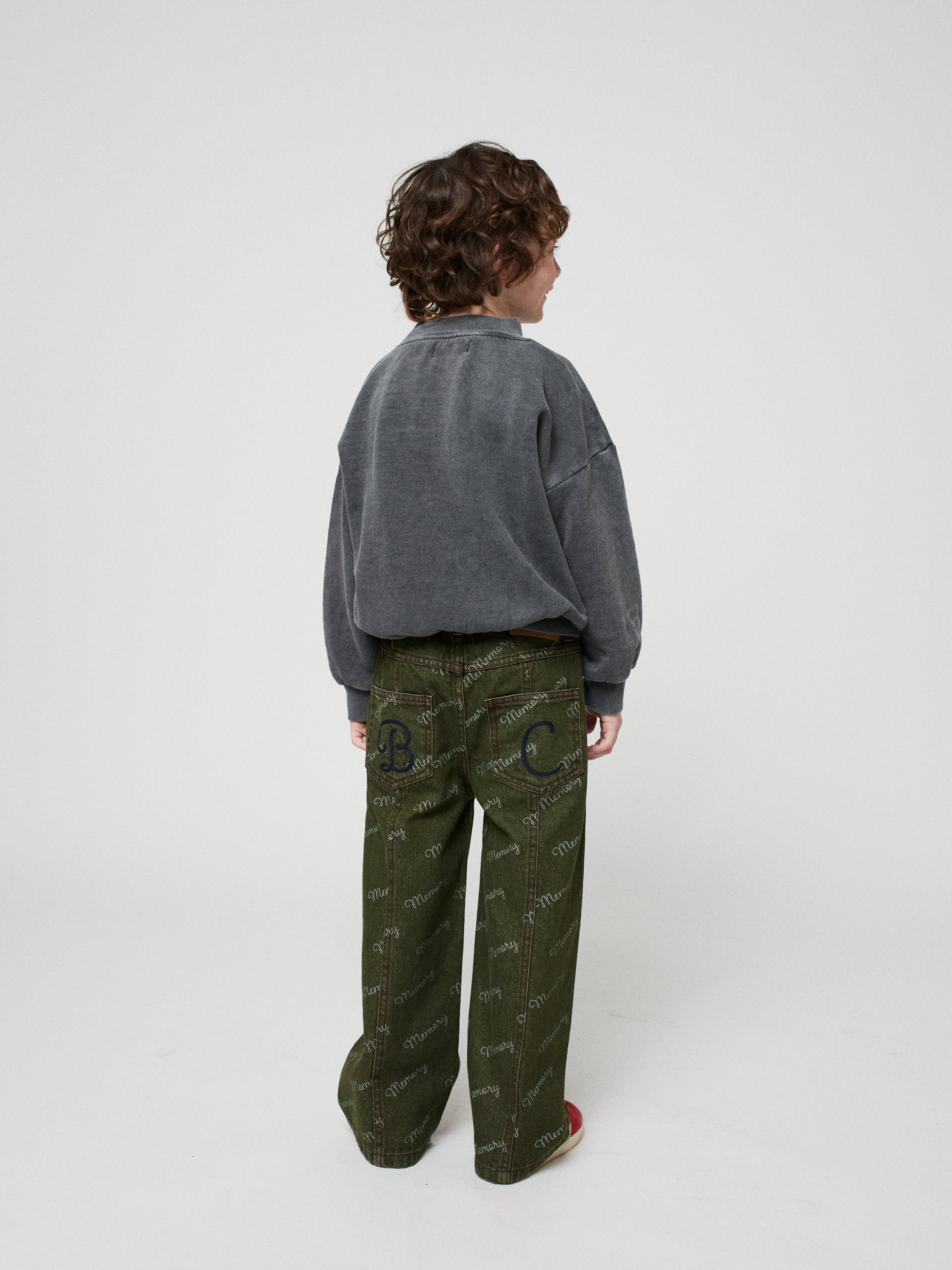 Memory all over denim pants