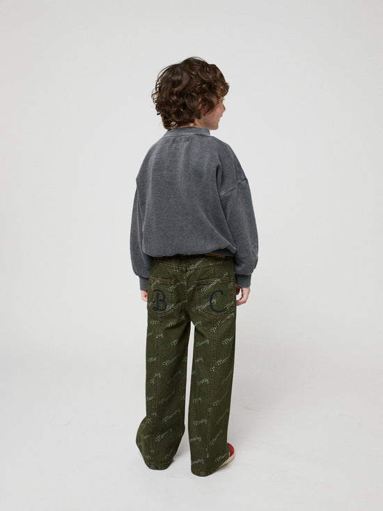 Memory all over denim pants