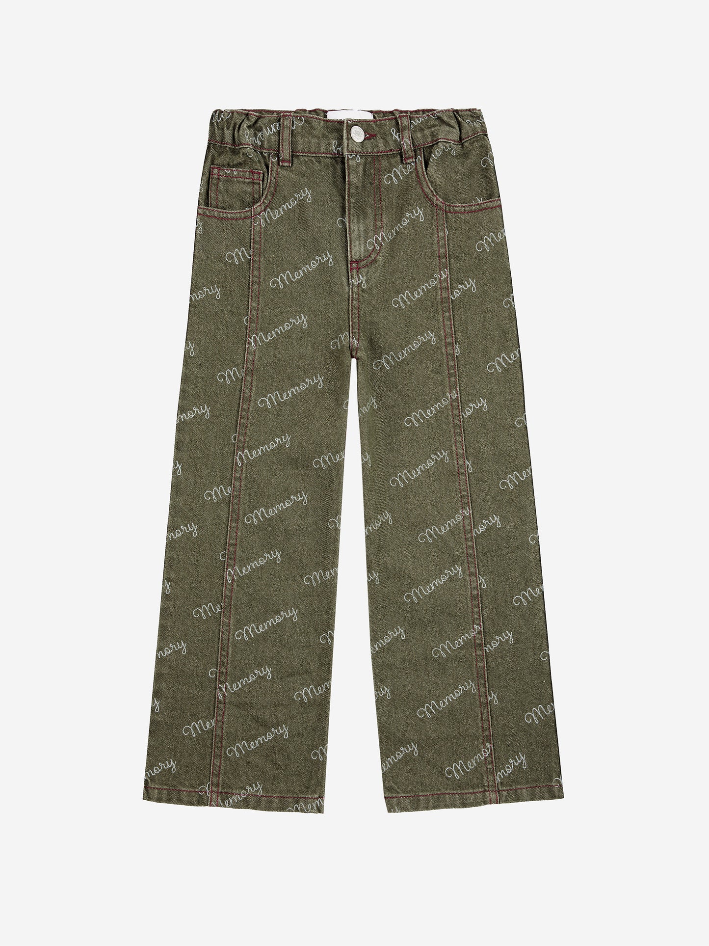 Memory all over denim pants
