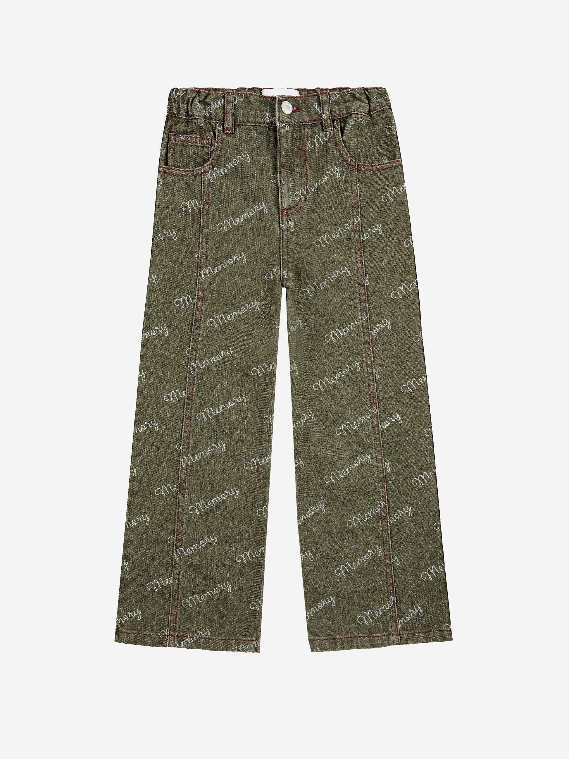 Memory all over denim pants