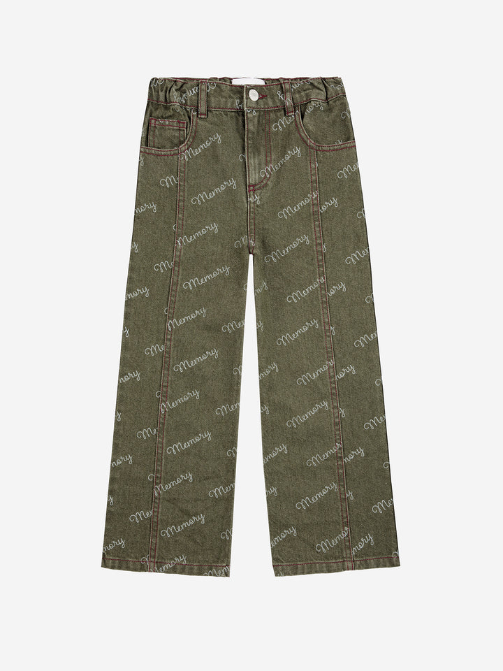 Memory all over denim pants