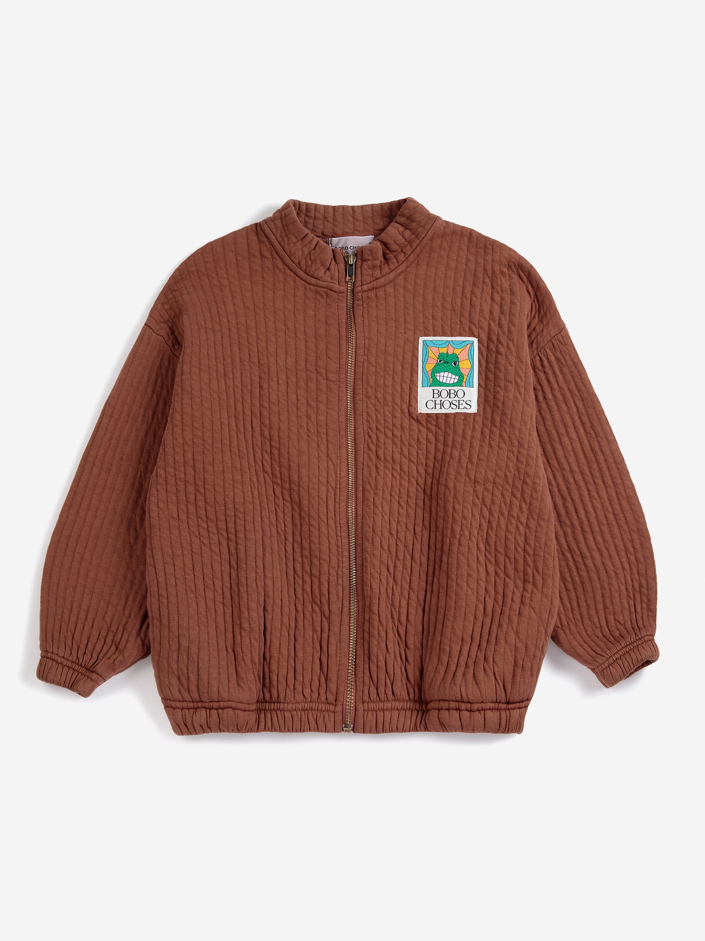 Beast Tag zipped quilted sweatshirt