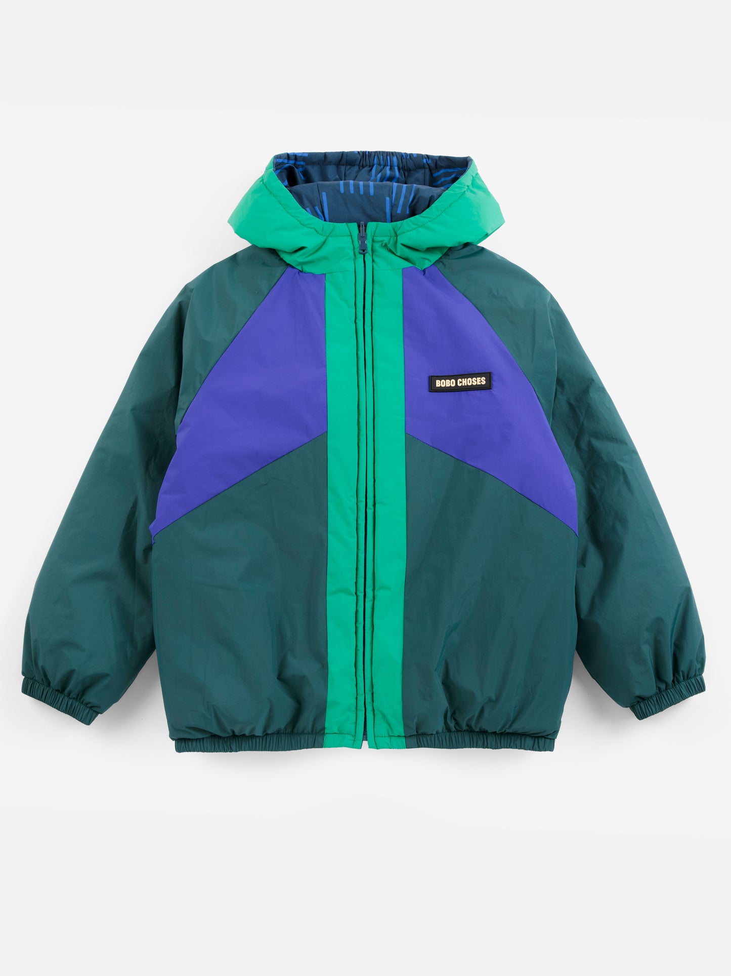 Almost Moiré all over reversible anorak