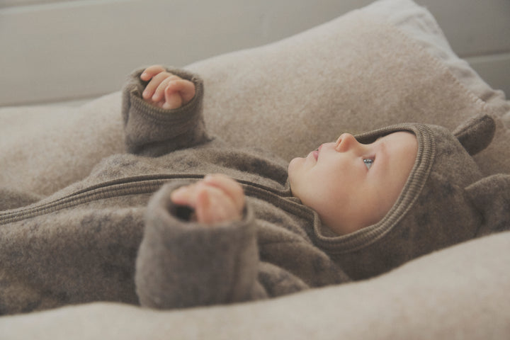 Pram Suit Ears Wool Fleece