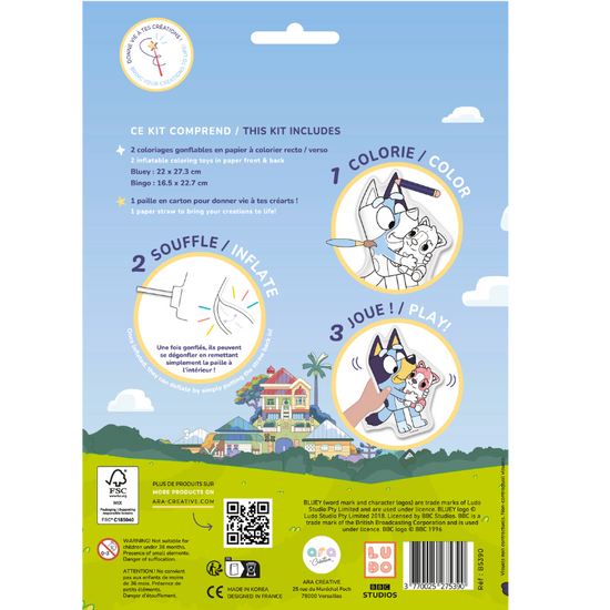 Ara Creative-  Opblaasbare kleurplaat Bluey
