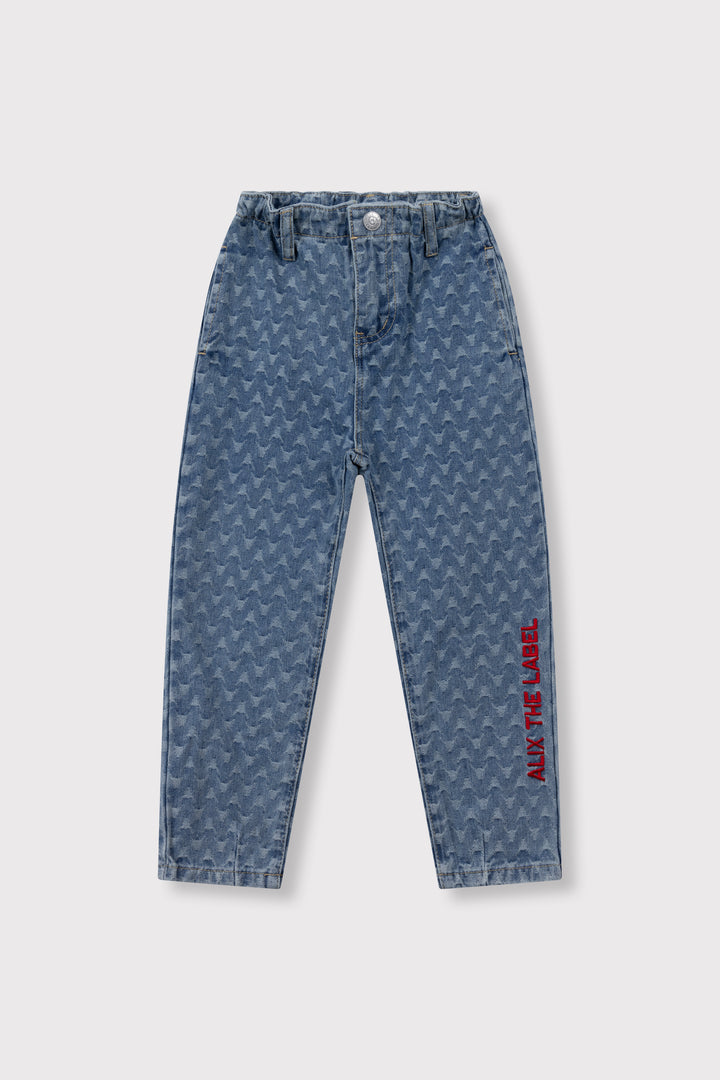 TAPERED BULL DENIM PANTS