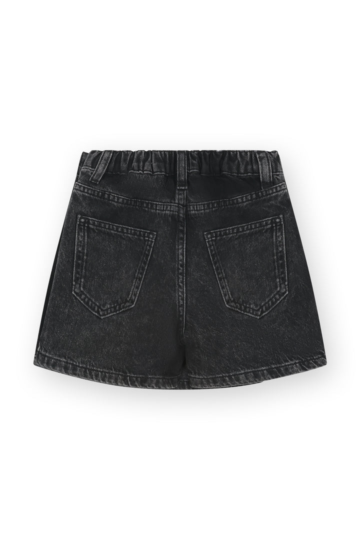 Denim Skort With Overlayer