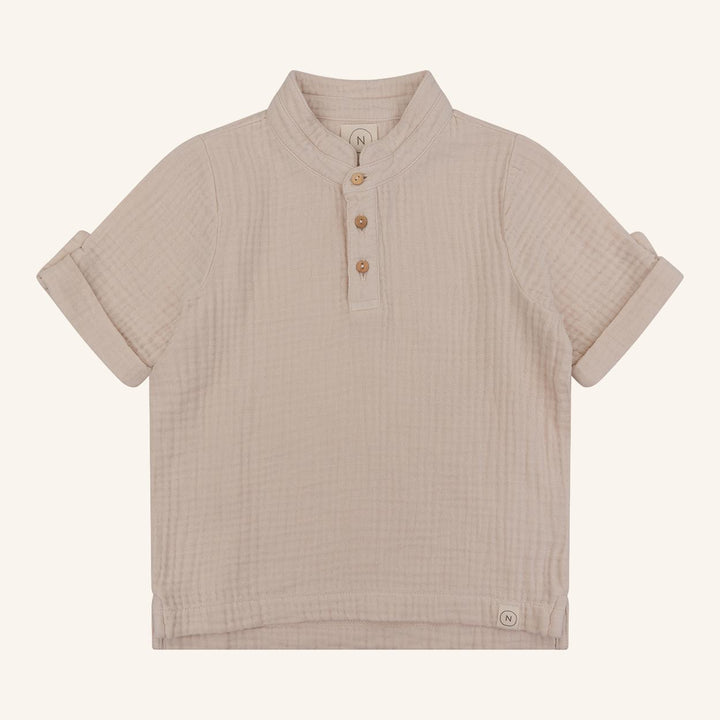 Navy Natural - Polo blouse mousseline