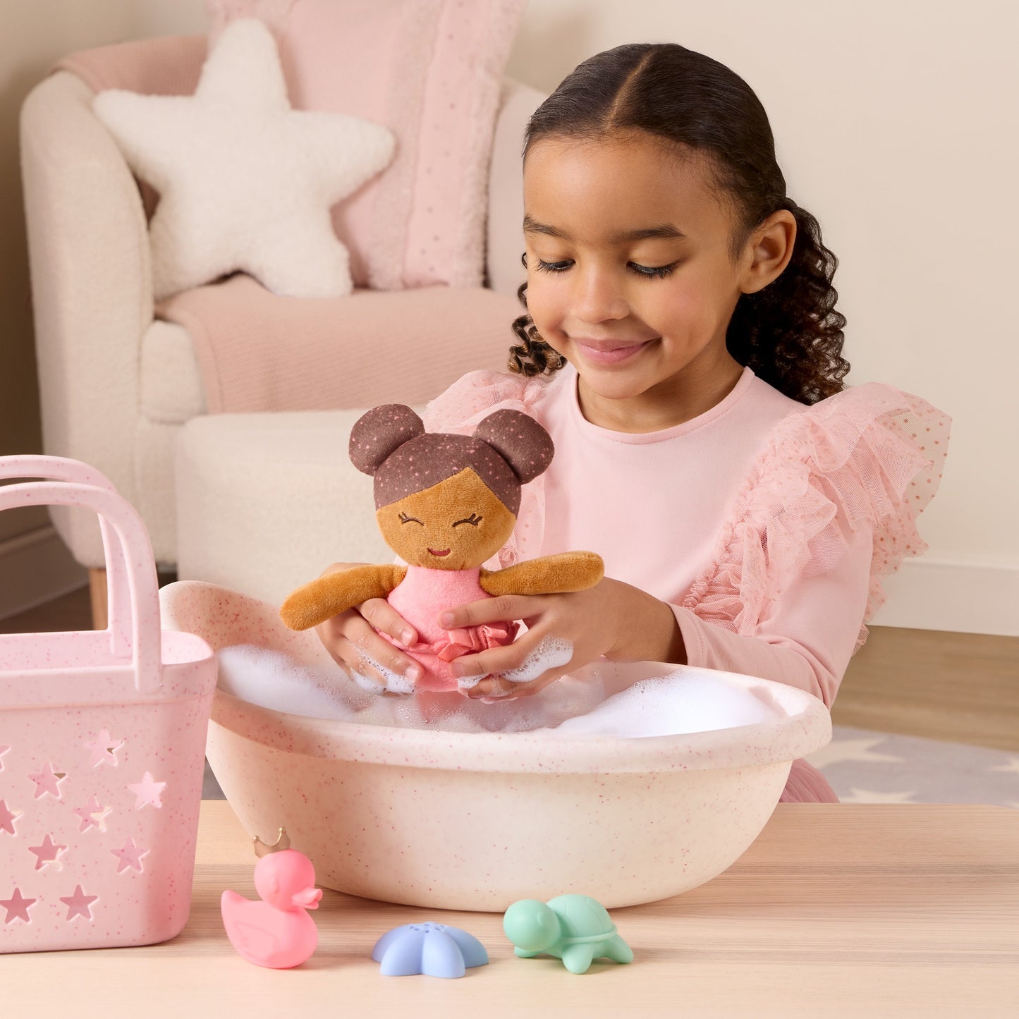 PRE-ORDER Bath Doll w/ Acc. in a Basket Playset
