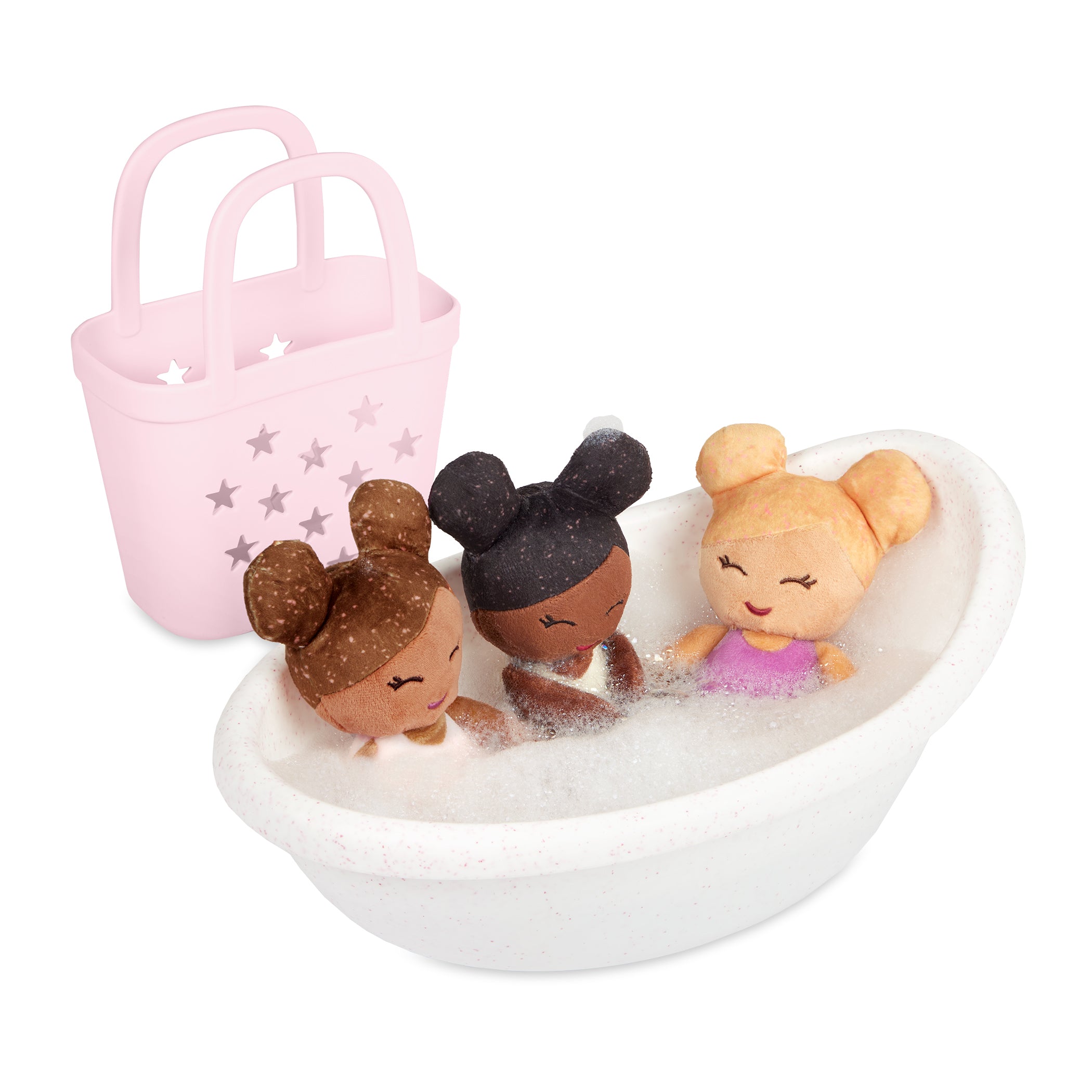 3 Baby Bath Dolls in a Basket Playset