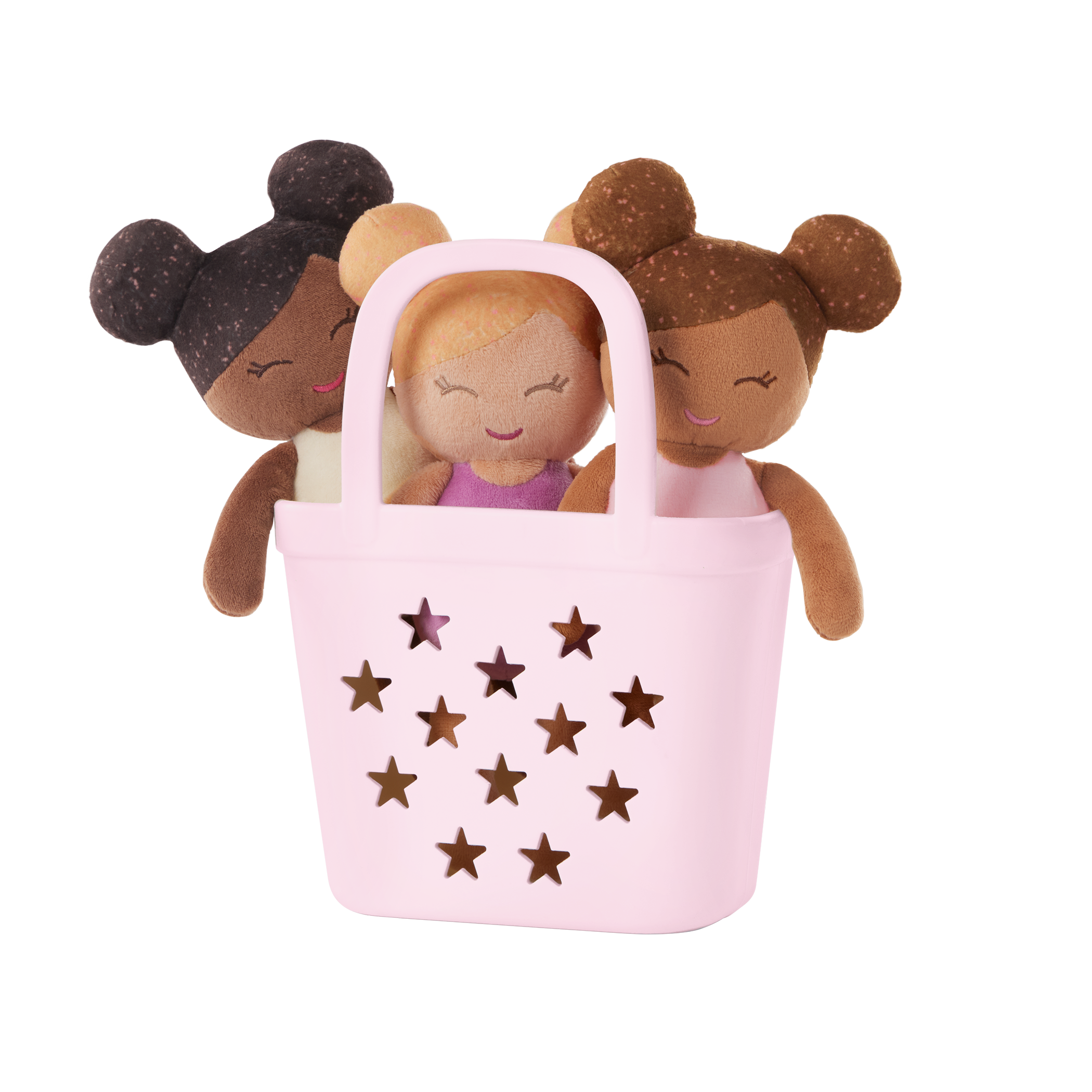 3 Baby Bath Dolls in a Basket Playset