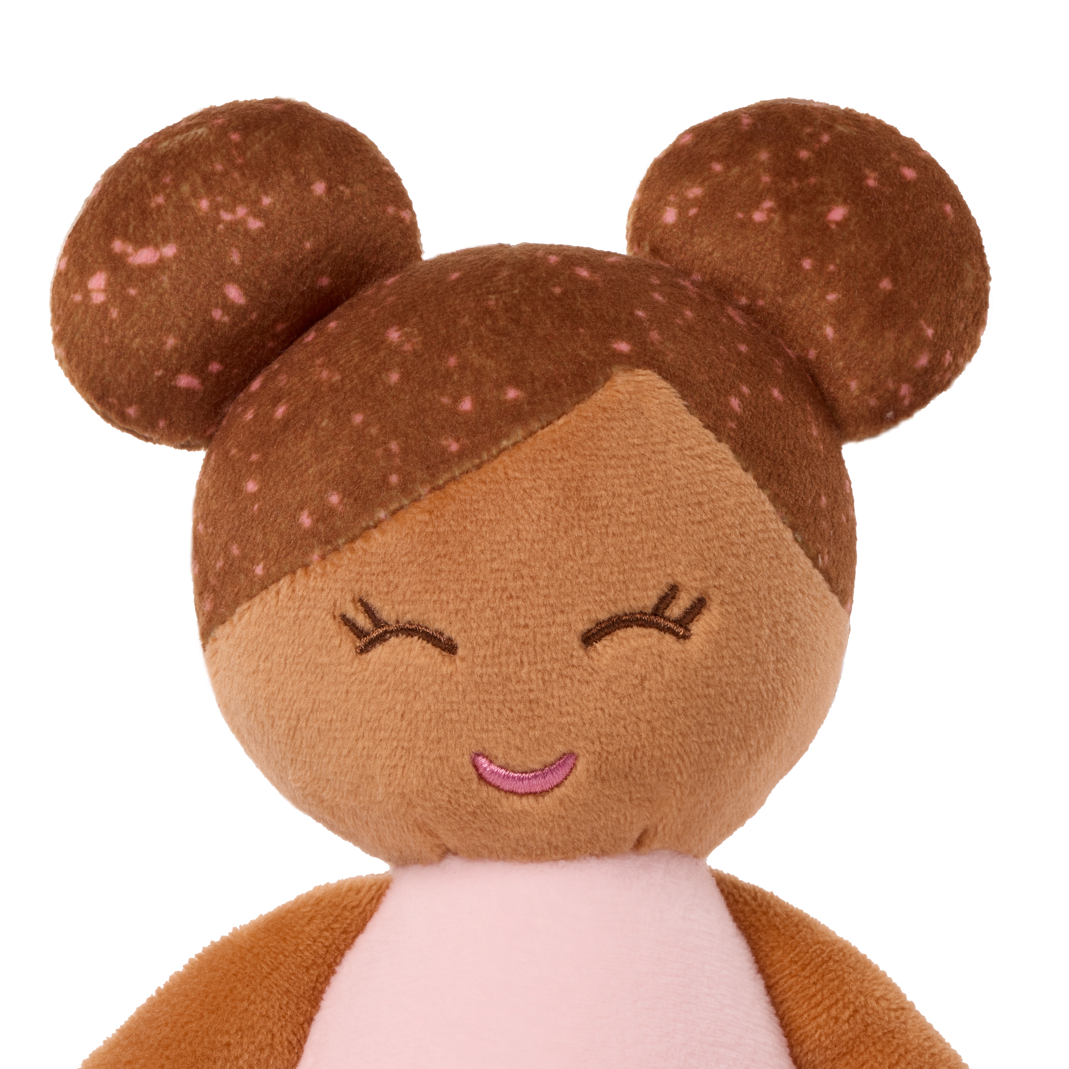 Small plush bath doll brown hair