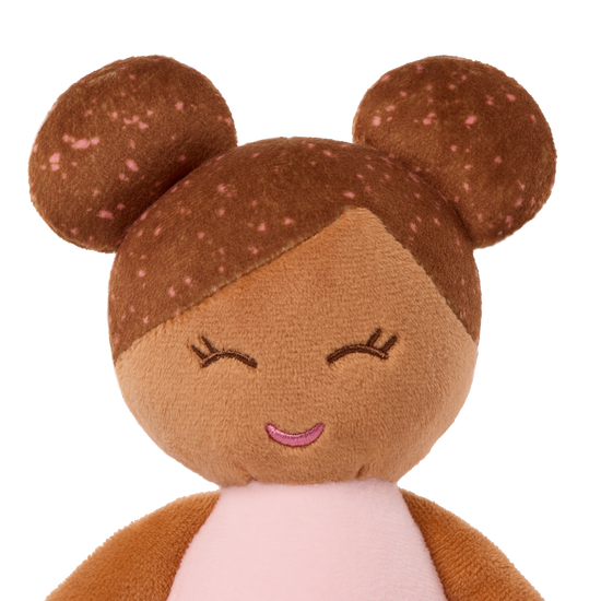 Small plush bath doll brown hair
