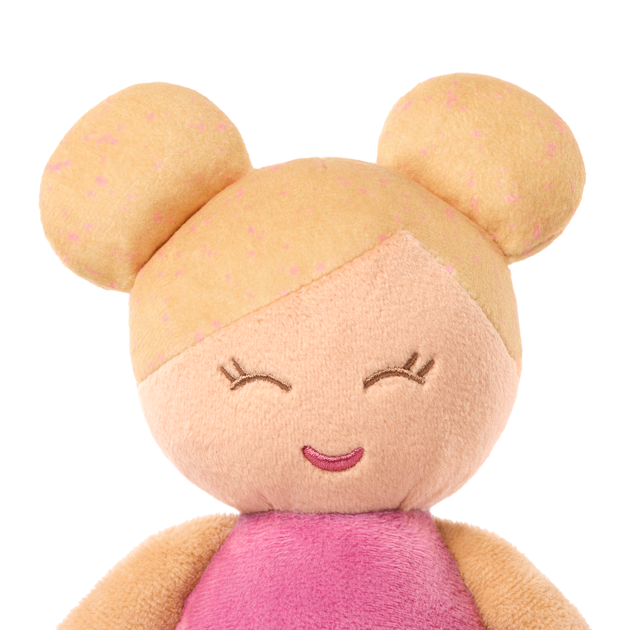 Small plush bath doll blond hair
