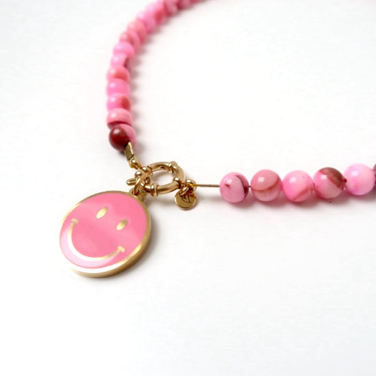 Necklace - Pink Beads