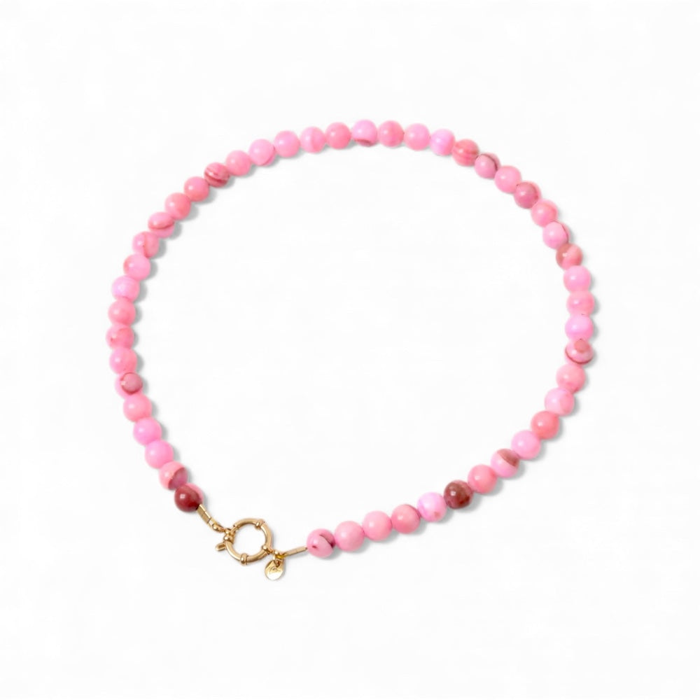 Necklace - Pink Beads